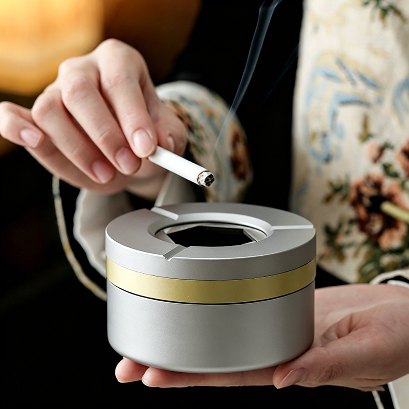 Unique Tech Accessories Gifts - BOLTIFY High-End Mechanical Rotating Ashtray with