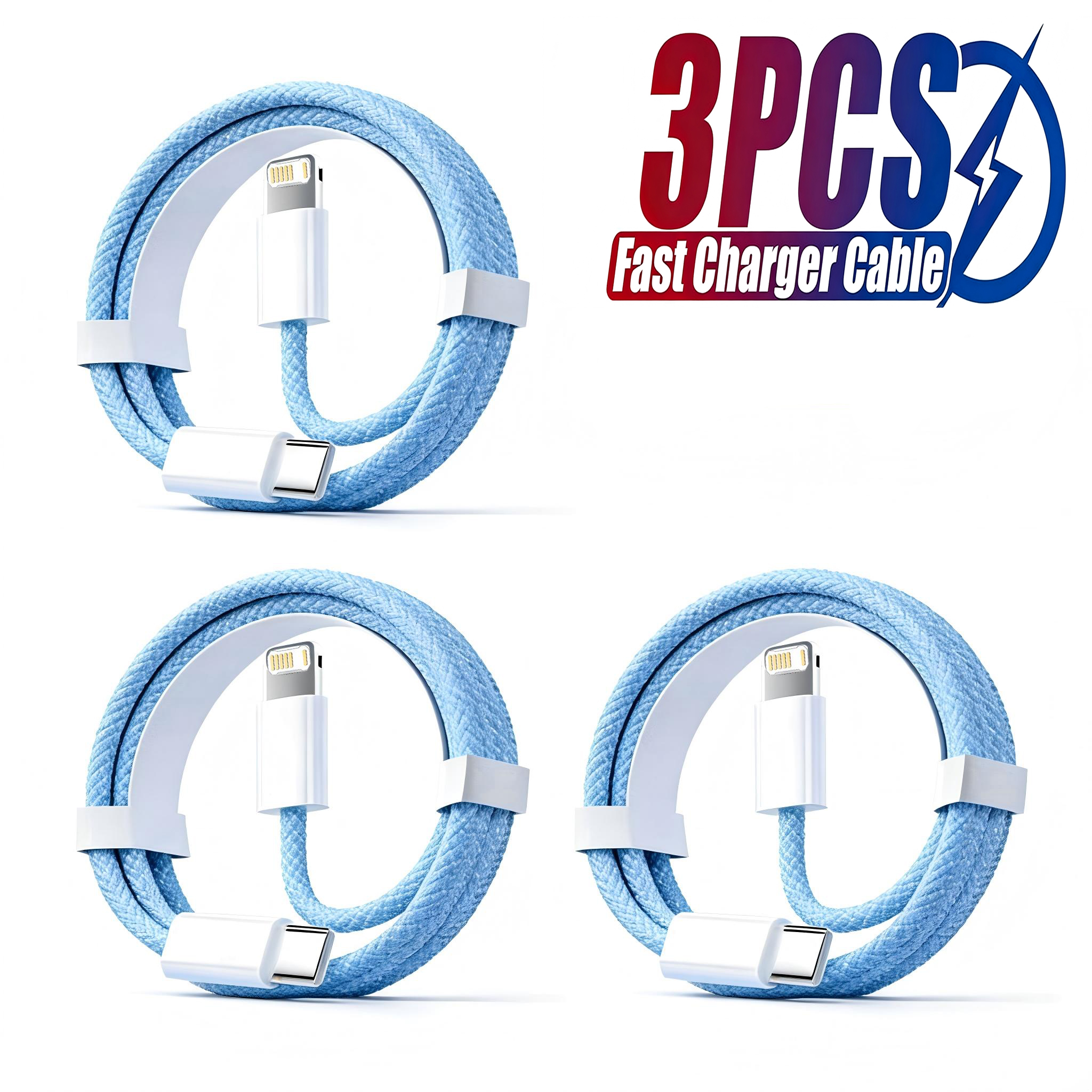 Tech Accessories Apple - 3PCS PD 30W USB Cable For